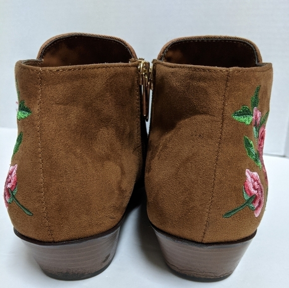 Sam Edelman floral rose embroidered ankle boots - Picture 4 of 6